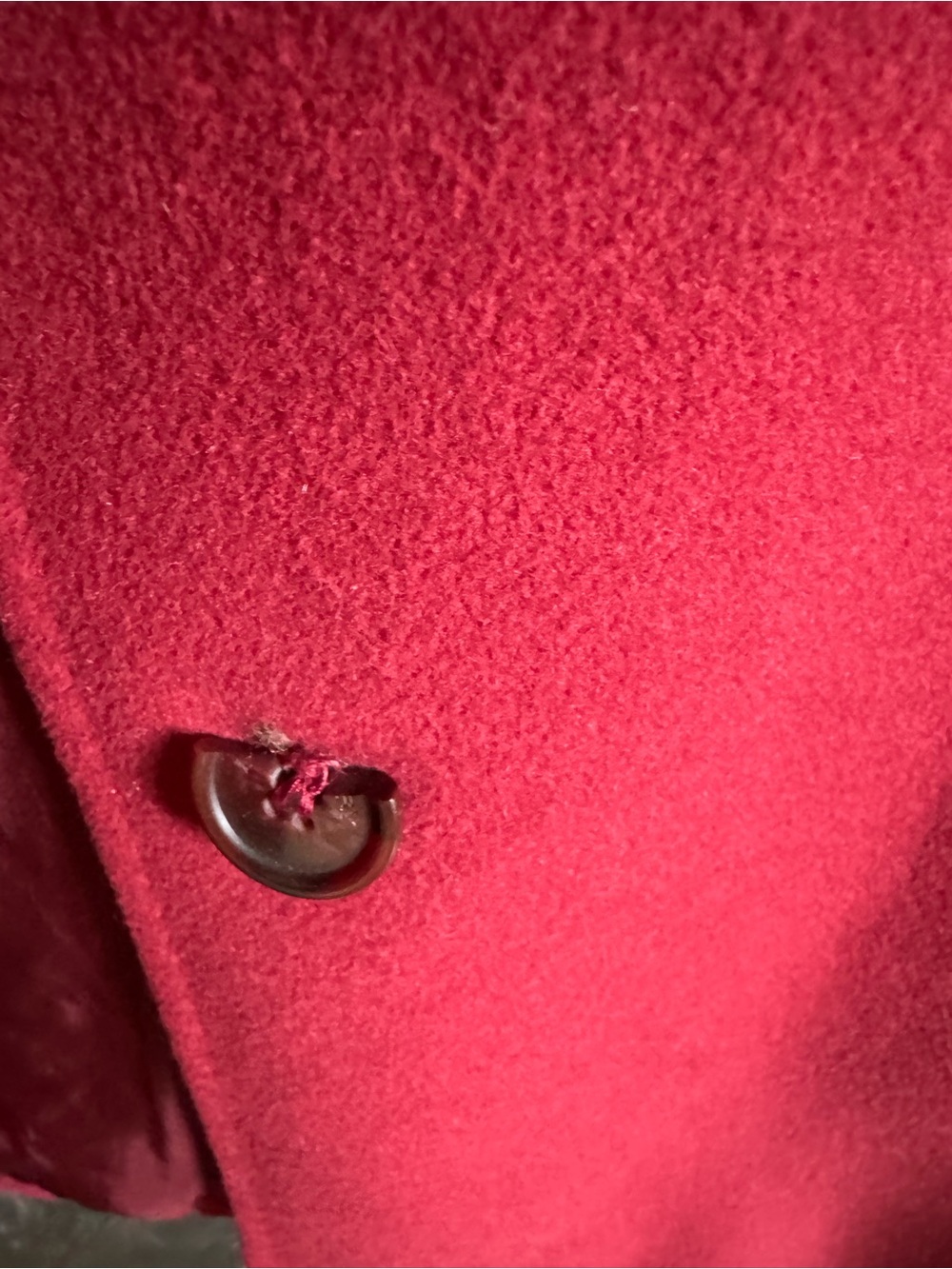 Burberry Red Wool Belted Pea Coat - Picture 10 of 14